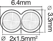 VK Lighting VK/FR5F-AWG16/TR/1.5 Netzkabel mit Durchmesser 2x1.5mm² Transparent 1m