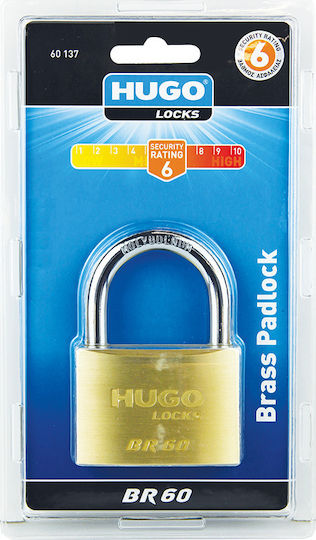 Hugo Locks BR 70 Μπρούτζινο Λουκέτο Πέταλο με Κλειδί 70mm