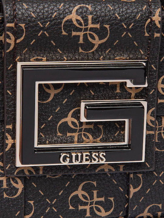 Guess Liberty City Din piele Geantă de damă Crossbody Neagră