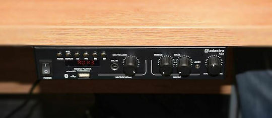 Adastra A22 Integrated PA Amplifier 2 Channels 55W/8Ω Equipped with USB/FM/Bluetooth Black