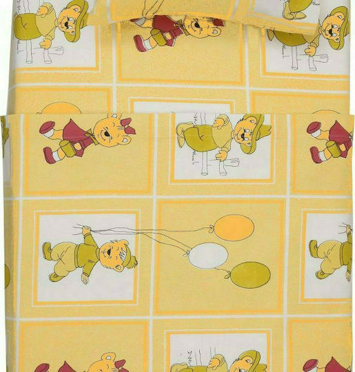 Viopros Kids Sheets Single Yellow 165x265cm Viopros Kids Sheets Single Yellow 165x265cm
