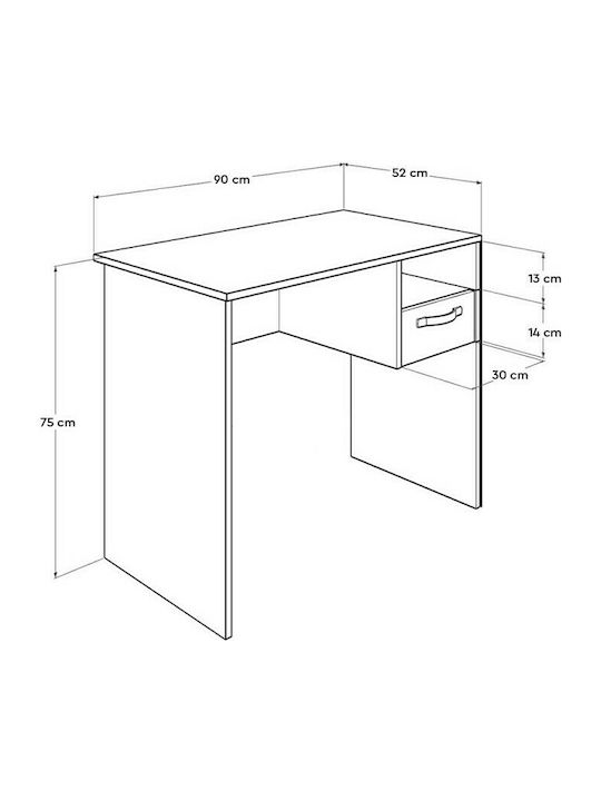 Kids Desk made of Melamine Natural 90x52x74cm