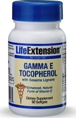 Life Extension Gamma E Tocopherol Βιταμίνη για Αντιοξειδωτικό 60 μαλακές κάψουλες