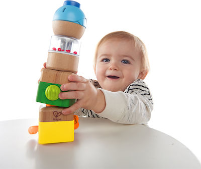 Hape Stapelspielzeug Four Fundamentals Sensory Set aus Holz mit Sounds für 3++ Monate