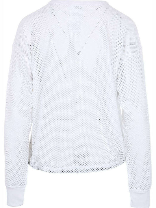 Women's Athletic Blouse Long Sleeve White