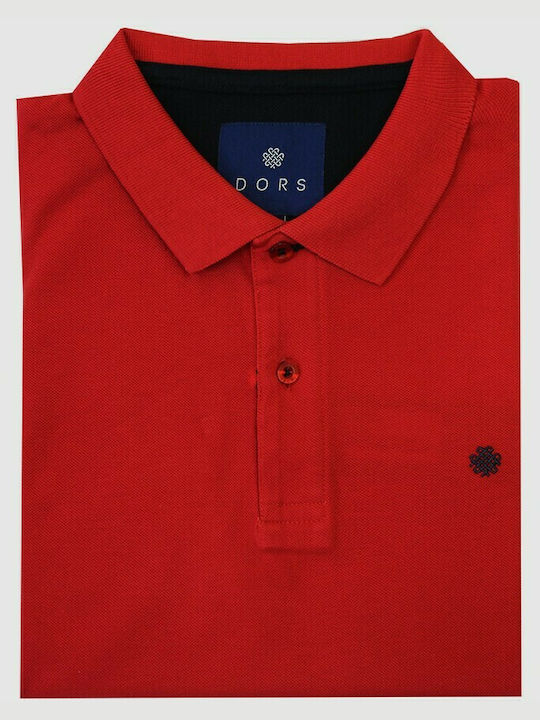 Dors Men's Short Sleeve Blouse Polo Red