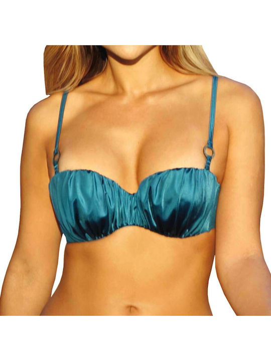 Calabasas Strapless Bikini Top Τιρκουάζ