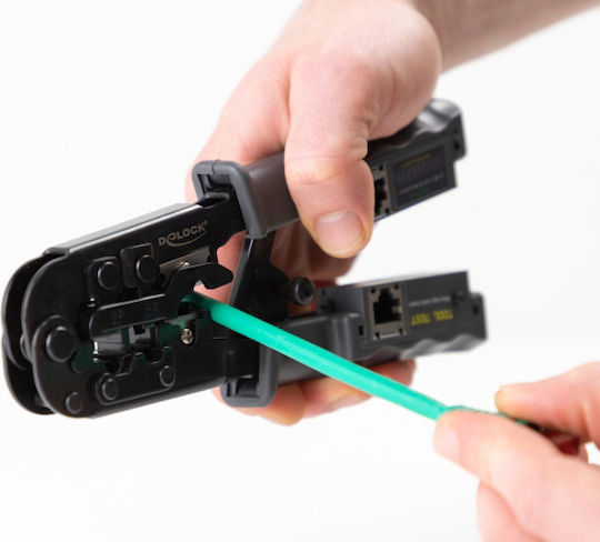 DeLock Ethernet Internet Cable Crimping Plier RJ12, RJ11, RJ45, RJ10 with Cable Cutter (Length 180mm) 90510
