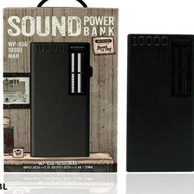 WK WP-056 Power Bank 10000mAh cu 2 Porturi USB-A Negru