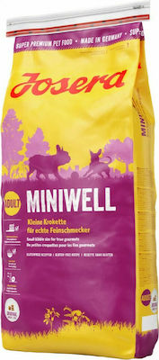 Josera Adult Miniwell 5x0.9kg Trockenfutter ohne Gluten für erwachsene Hunde kleiner Rassen mit Geflügel, Reis und Mais