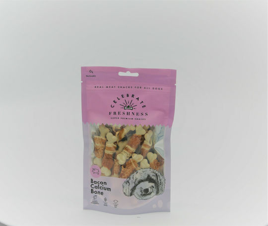 Celebrate Freshness Bacon Calcium Bone Dog Treat Diet with Bacon 100gr 84048