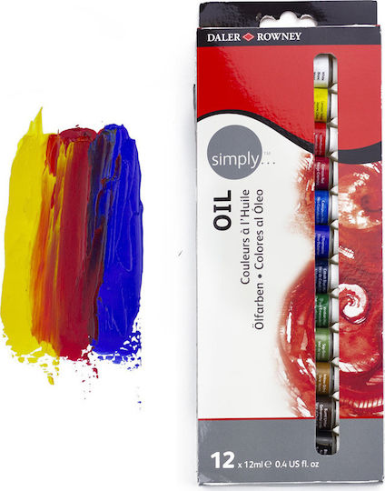 Daler Rowney Simply Oil Colours Σετ Λαδομπογιές 12ml 12τμχ