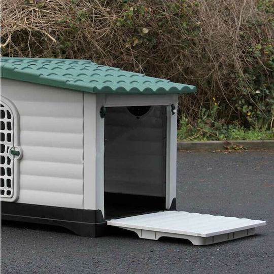 Vesta Dog House with Door Dog House Plastic Outdoor White 91.4x68.9x66cm