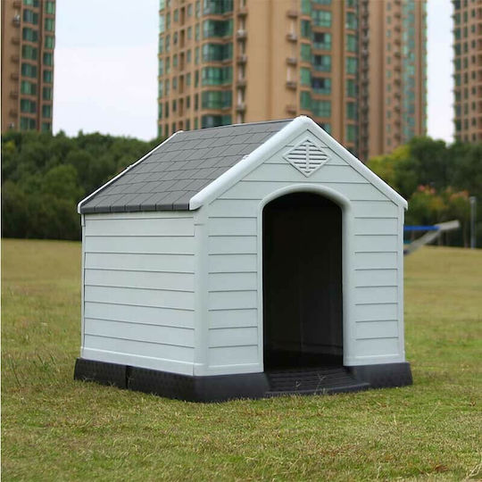 Vesta Hundehütte Hundehaus Groß Kunststoff Außenbereich Gray 97x101x99cm