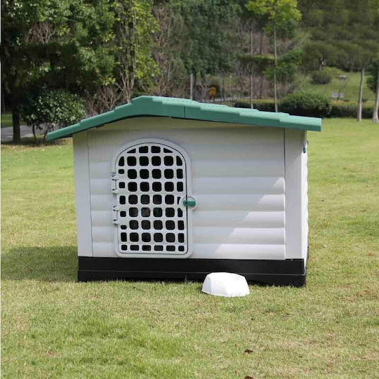 Vesta Dog House with Door Dog House Plastic Outdoor White 91.4x68.9x66cm