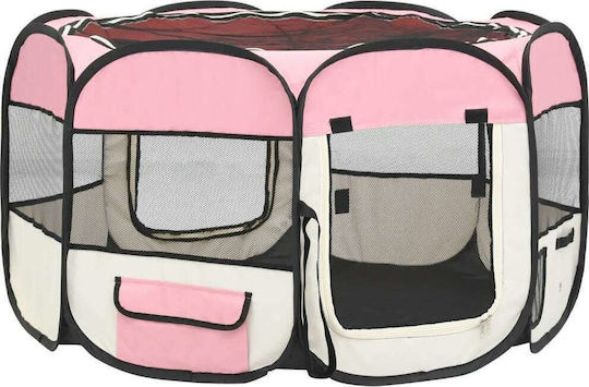 vidaXL Foldable Park Dog Folding Pink 110x110x58cm made of Fabric in Pink Color 110 x 110 x 58cm