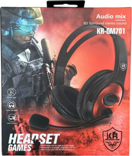 KR Audio KR-GM701 Over Ear Gaming Headset with Connection 3.5mm