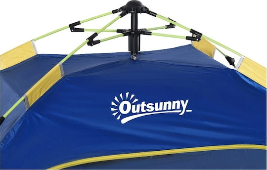 Outsunny Αυτόματη Καλοκαιρινή Σκηνή Camping Igloo Μπλε για 2 Άτομα 220x173x120εκ.