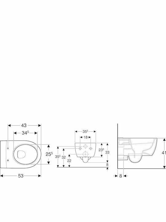 Geberit Icon Λεκάνη Κρεμαστή Rimless με Κάλυμμα Soft Close Λευκή