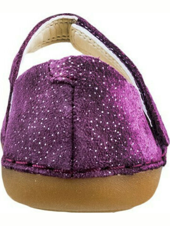Kids Anatomic Ballerinas Skylark with Hoop & Loop Closure Purple