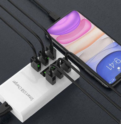 Βάση Φόρτισης με 6 Θύρες USB-A σε Λευκό χρώμα (XL-A5)