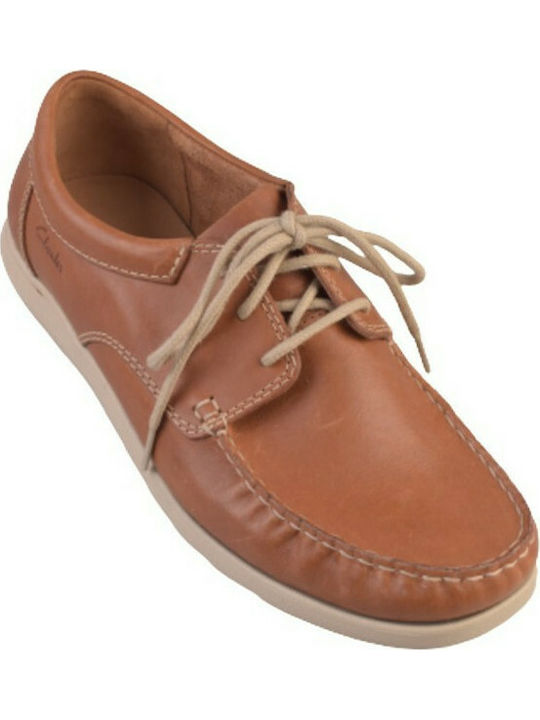 Clarks Redruth Go Mahogany Leder Herren Mokassins in Braun Farbe