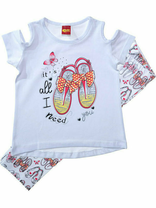 Trax Kids Set with Leggings Summer 2pcs White