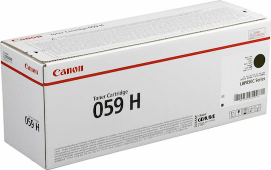Canon 059H Γνήσιο Toner Laser Εκτυπωτή Μαύρο High Capacity 15500 Σελίδων (3627C001)
