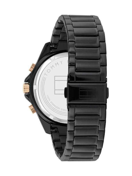 Tommy Hilfiger Sport Men's Watch 44mm Chronograph Battery with Black Metal Bracelet