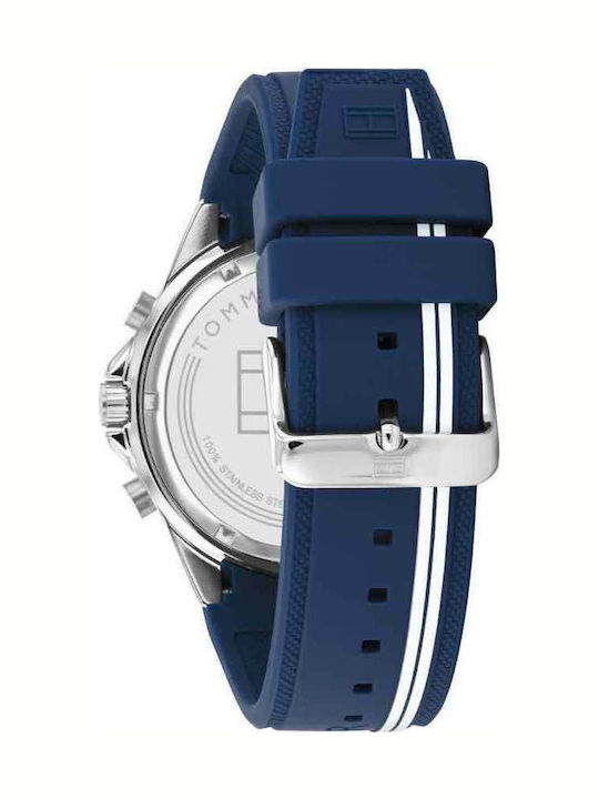 Tommy Hilfiger Aiden Men's Watch 44mm Chronograph Battery with Blue Rubber Strap