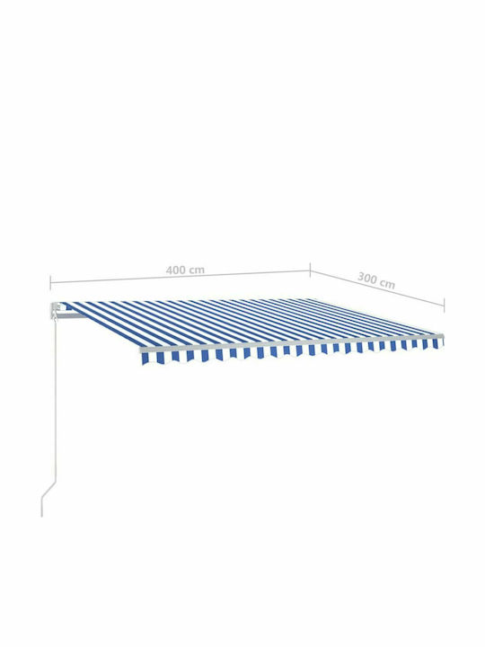 vidaXL Terrace Wall Tent with LED Light Blue / White 4x3cm