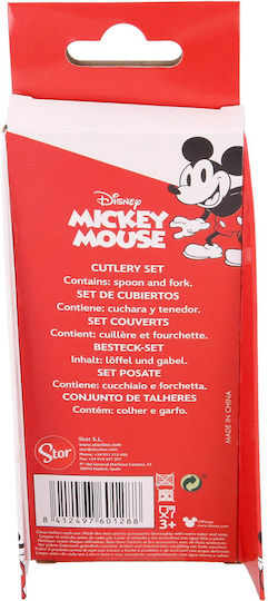 Stor Βρεφικό Σετ με Πιρούνι Mickey Mouse από Μέταλλο 2τμχ
