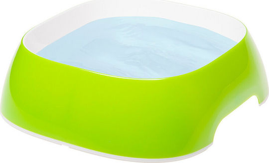 Ferplast Glam Plastic Bowl Food & Water for Dog & Cat with Base 1.2lt 22.5cm in Green Color