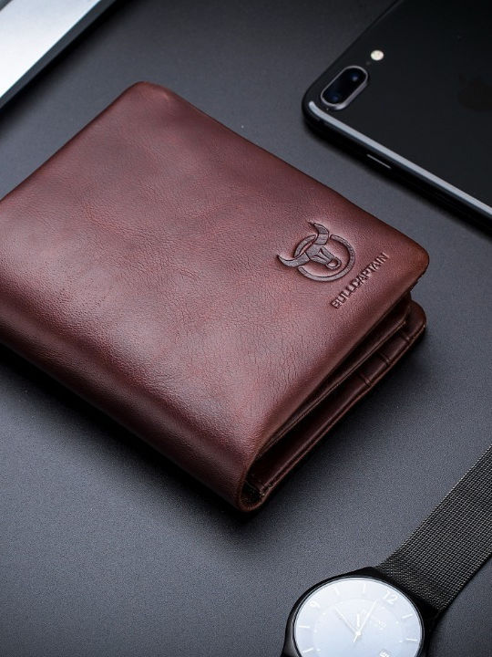 Leather Men's Wallet Classic with RFID Brown