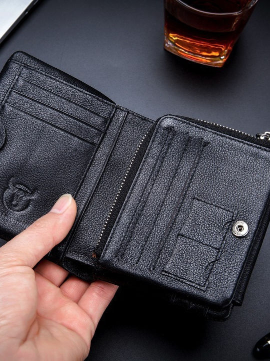 Leather Men's Wallet Classic with RFID Black