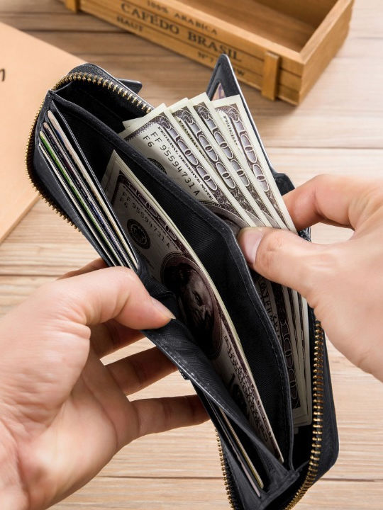 Leather Men's Wallet Classic with RFID Black
