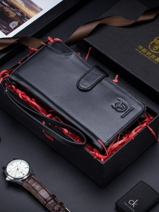 Leather Men's Wallet Classic with RFID Black