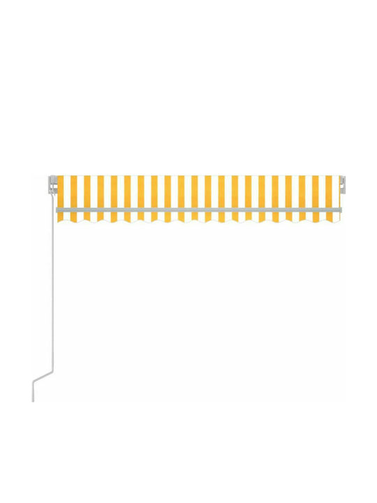 vidaXL Τέντα Βεράντας με Led Κίτρινο / Λευκό 3.5x2.5m