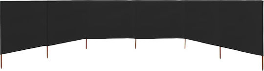 vidaXL Fabric Fence Panel in Black Color 1.2x8.0m