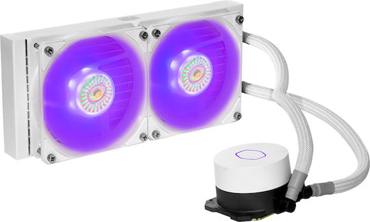 CoolerMaster Masterliquid ML240L V2 RGB (v2) Водно охлаждане на процесор Двоен вентилатор 120мм за Socket AM4/AM5/1200/115x Бял