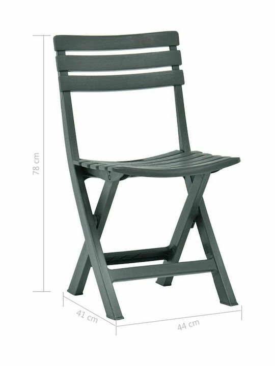 Scaun de exterior Plastic Verde 2buc 44x41x78cm