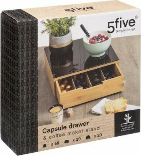 5Five Wooden Storage Drawer 167753 for 56 Capsules 30x30x10cm 167753