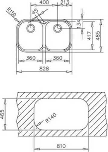 Teka Stylo 2C 11107038 N.542.MS Drop-In Sink Inox Matte W83xD48.5cm Silver