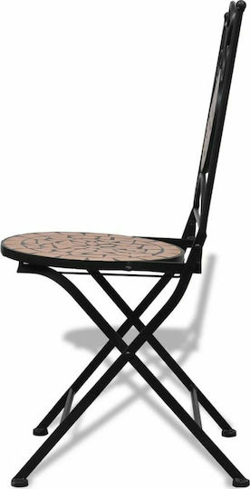 Outdoor Chair Metallic Bistro Terracotta 2pcs 37x44x89cm