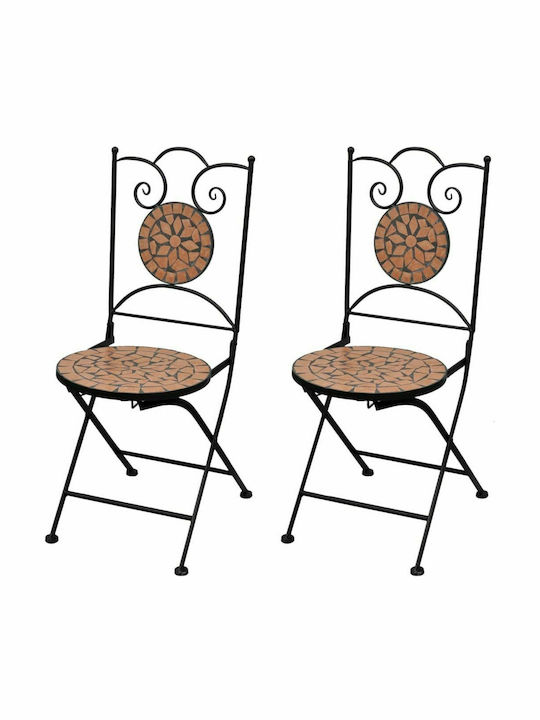 Outdoor Chair Metallic Bistro Terracotta 2pcs 37x44x89cm.