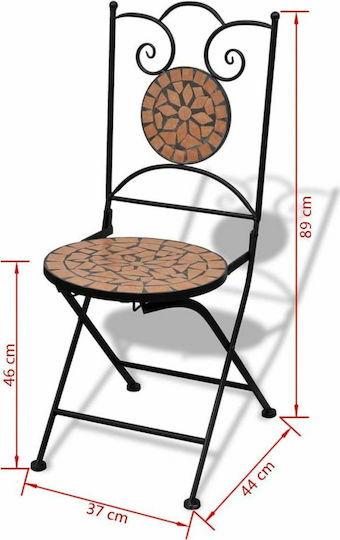 Outdoor Chair Metallic Bistro Terracotta 2pcs 37x44x89cm