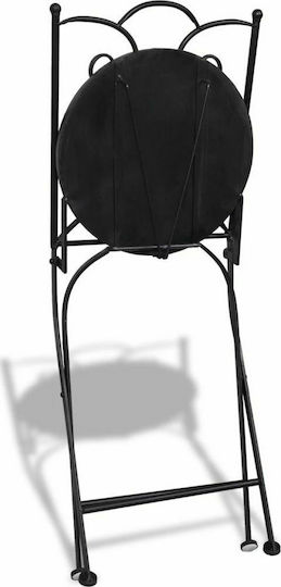 Outdoor Chair Metallic Bistro Terracotta / White 2pcs 37x44x89cm