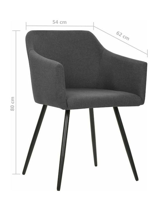 Fotolii Sala De Mese Cu Material Textil Închis Gri 2 Buc 54x62x80 Cm