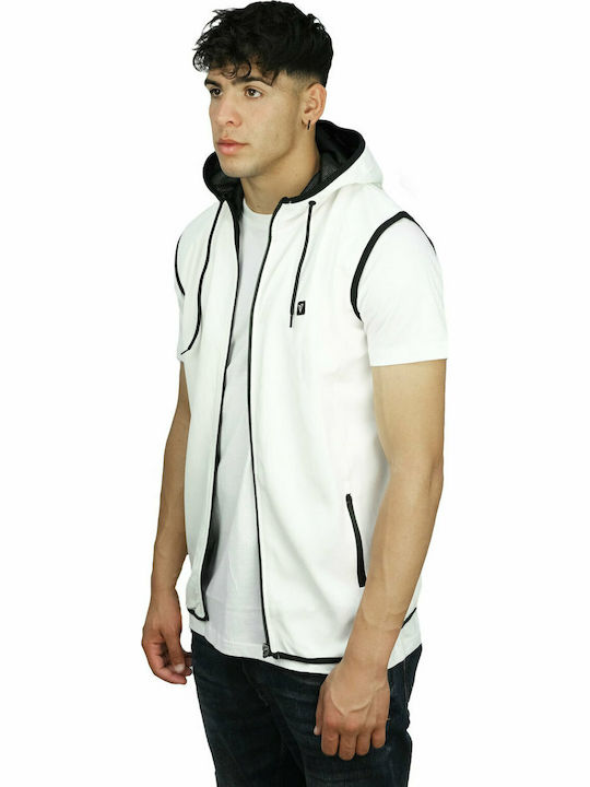 Magnetic North Men's Sweatshirt Jacket with Hood and Pockets White