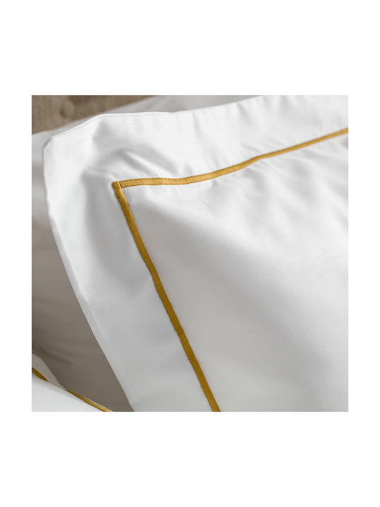 Vesta Home Hero Pillowcase Set Oxford Gold 55x75cm.